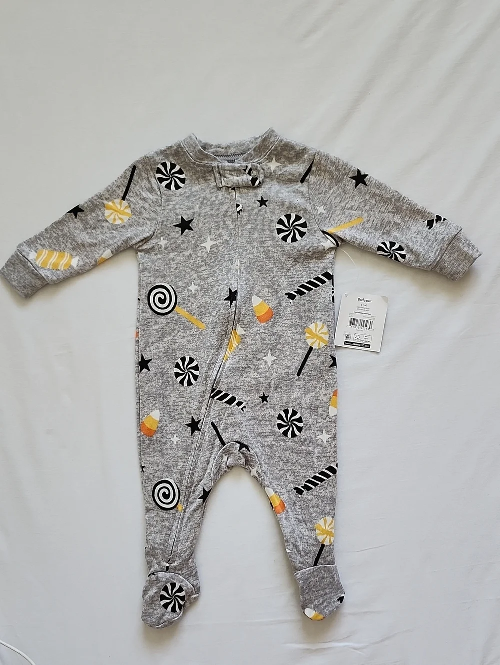 NWT Way To Celebrate Baby Halloween Candy Footed Sleeper 0-3M